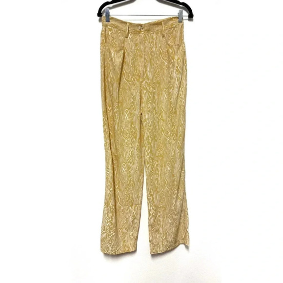 NWT Ena Pelly Woodgrain High Waist Flair Pants - Picture 3 of 7